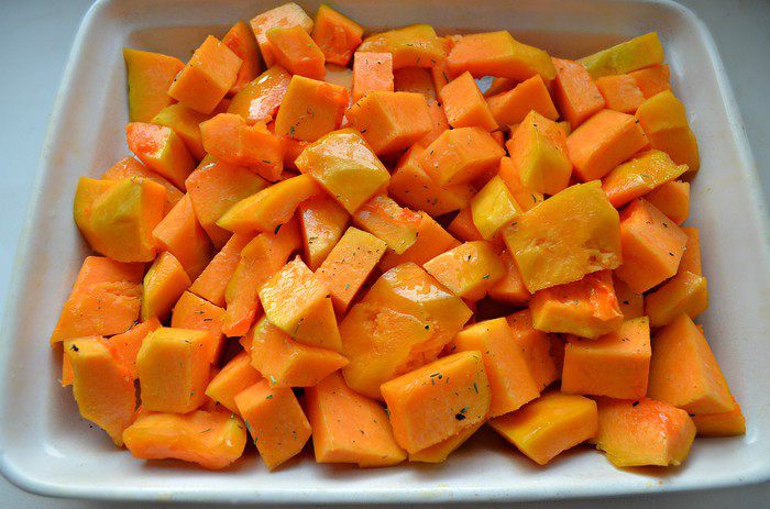 Тыквенный суп с лангустинами