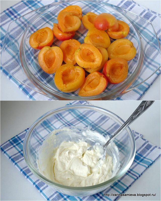 Пирог с абрикосами на творожном тесте