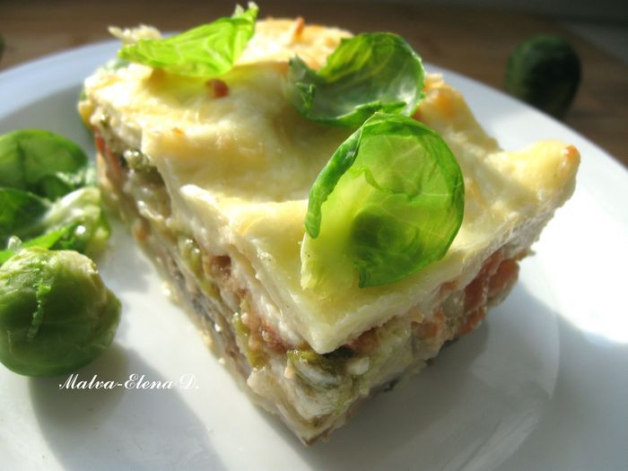 Лазанья с брокколи, брюссельской капустой и грибами &amp;quot;Для Гарфилда&amp;quot;