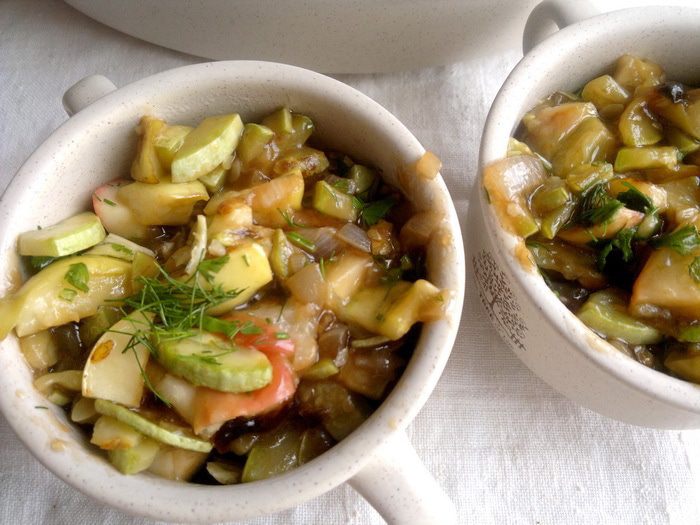 Кабачки с яблоками 