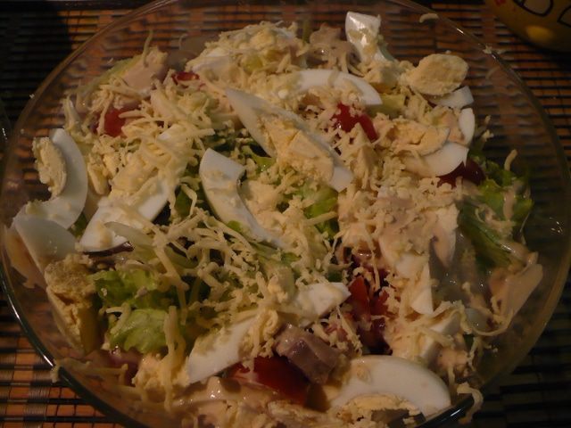 Салат с куриными желудками