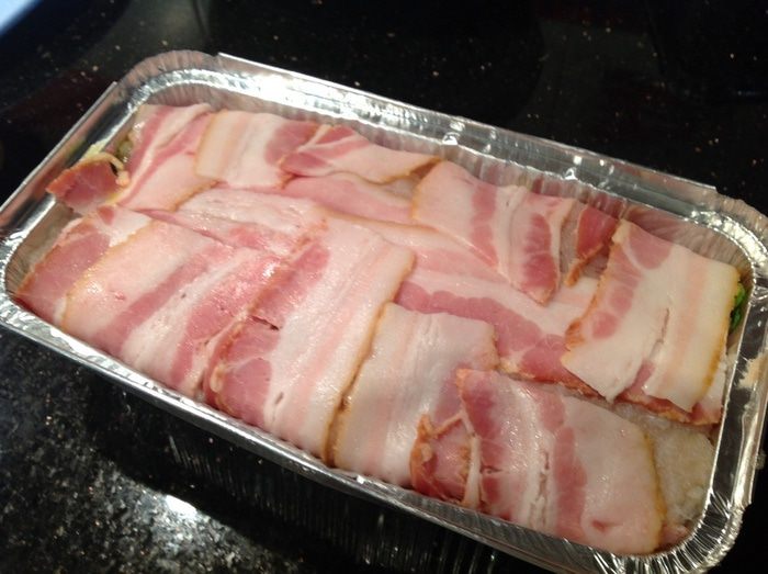 Террин из трески в беконе