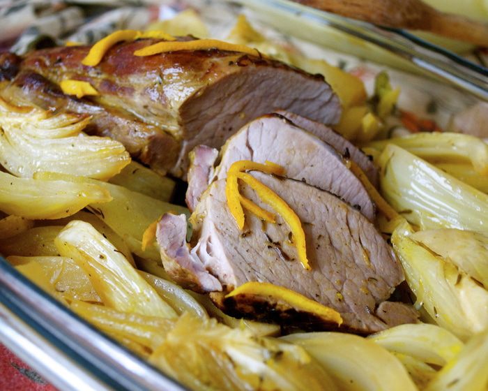 Филе с фенхелем под апельсиновым соусом 