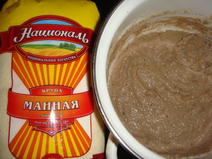 Шоколадный пирог с манным кремом