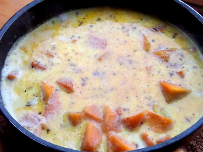 Тыквенный суп-пюре со шпинатом