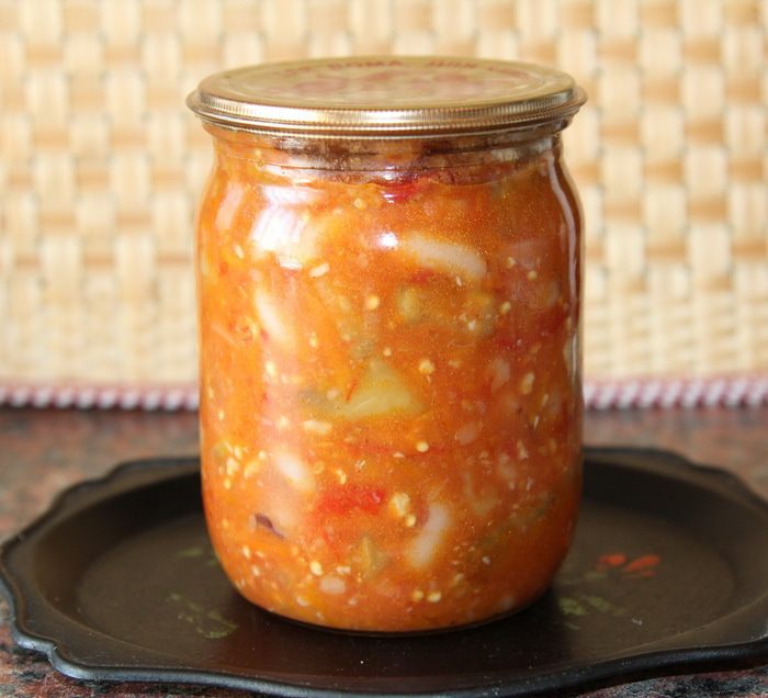 Баклажаны с фасолью. Зимняя заготовка