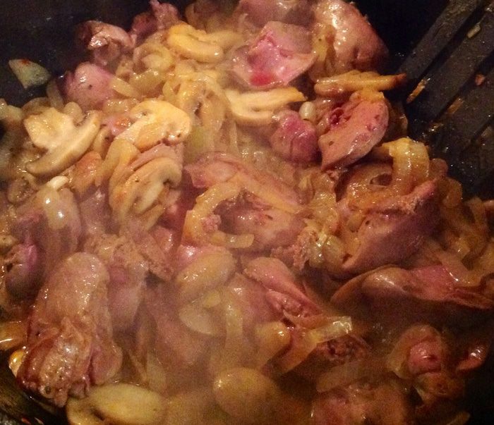 Куриная печенка под сырной корочкой