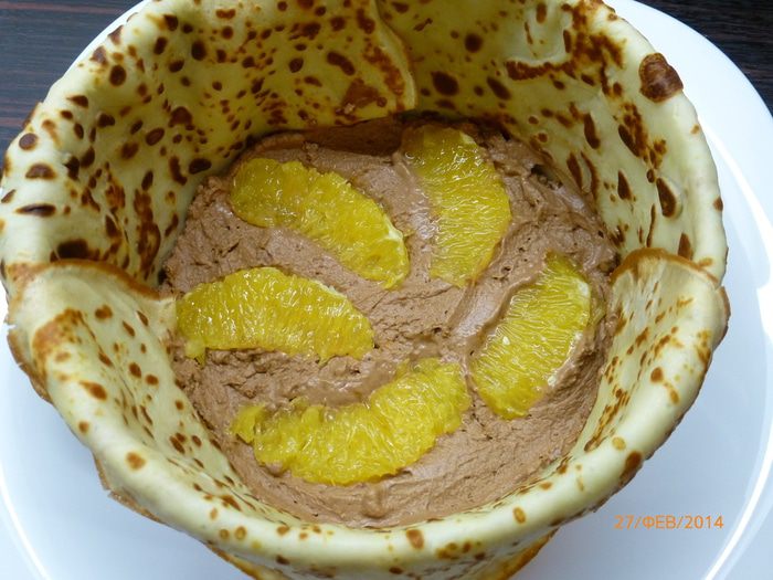 Блинчатый пирог с апельсинами