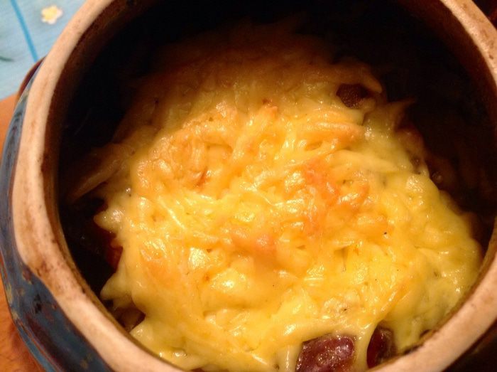 Куриная печенка под сырной корочкой