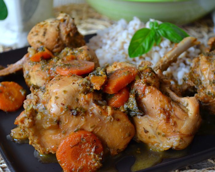 Кролик с песто по-новому (Coniglio al pesto matto)