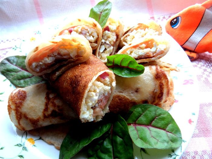 Блинные роллы с рыбкой