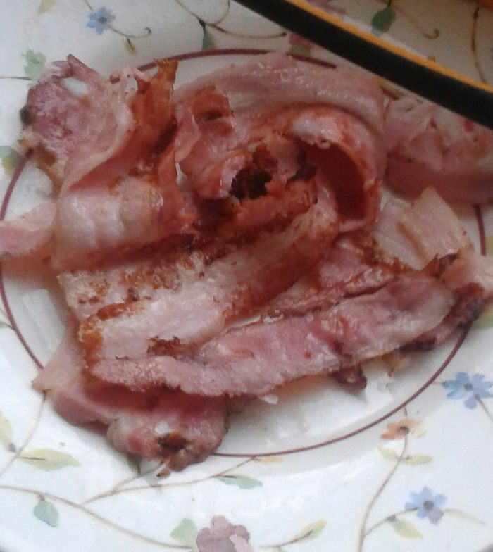 Спагетти с беконом и кабачком