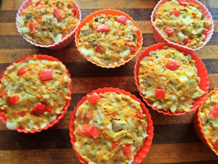 Кексы с курицей и рисом