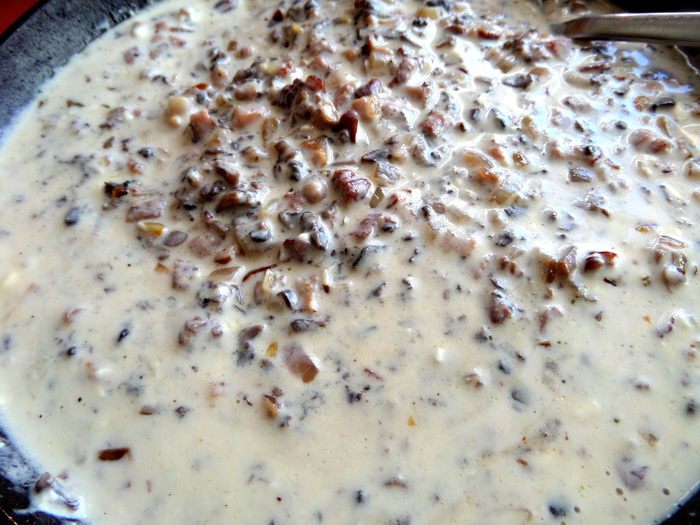 Сливочный жульен с ветчиной и грибами