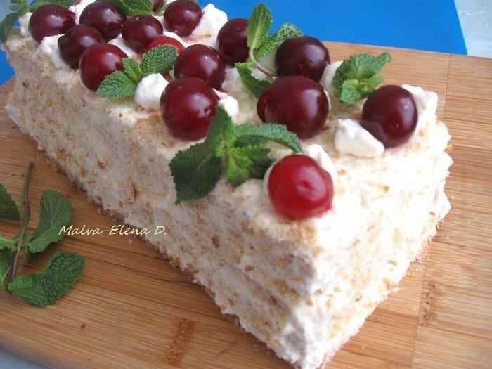 Летний торт «Нежное вишневое облачко»