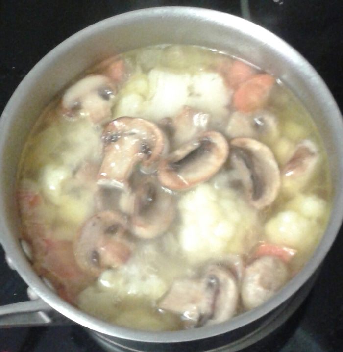 Овощной суп-пюре с грибами