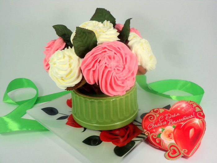 Капкейки «Букет роз»