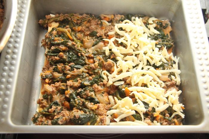 Мясная лазанья со шпинатом