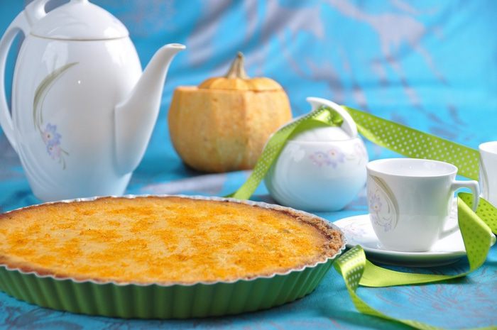 Тыквенный тарт с апельсином на ореховом тесте