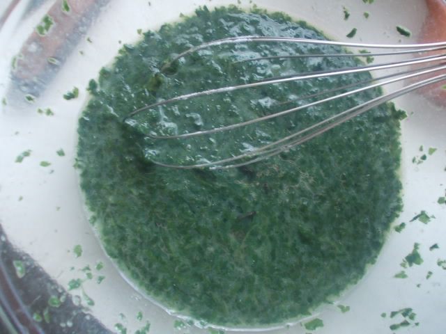 Блинный тортик с печенью и шпинатом