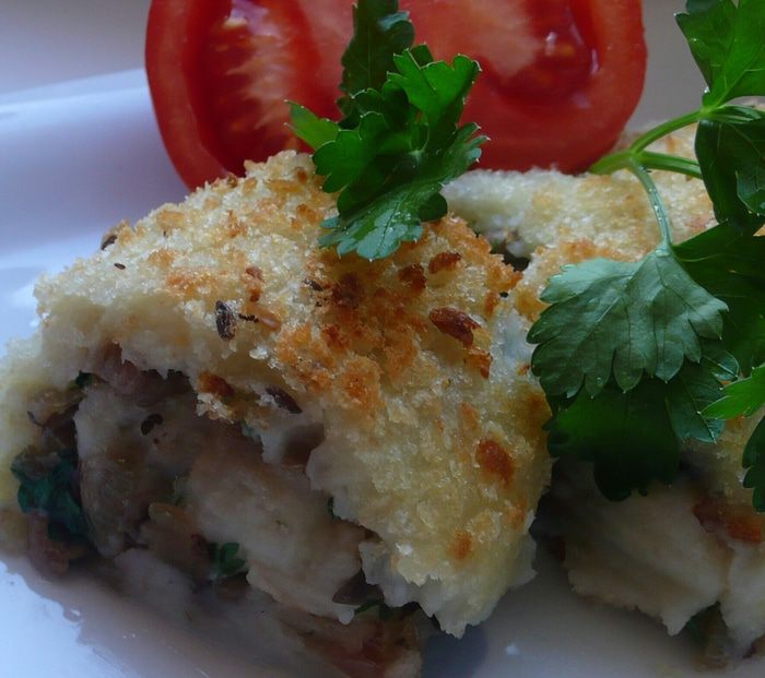 Картофельный рулет с грибами