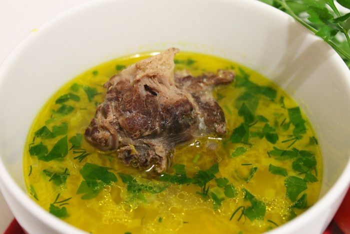 Овощной суп из индюшиной шейки