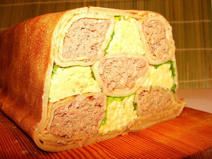 Закусочный блинный торт &amp;quot;Тетрис&amp;quot;