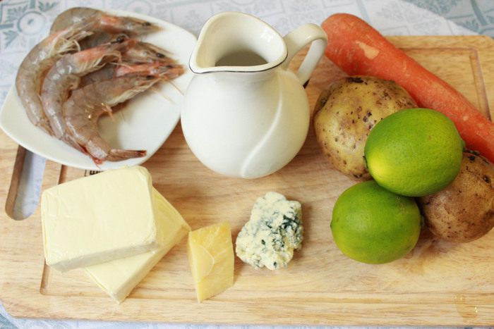 Сырный крем-суп с креветками
