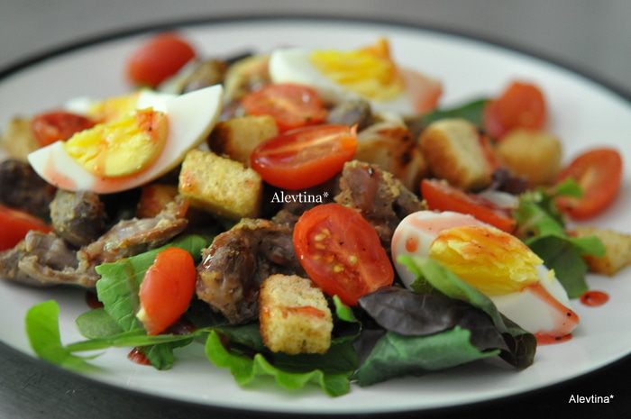 Салат с куриными желудками