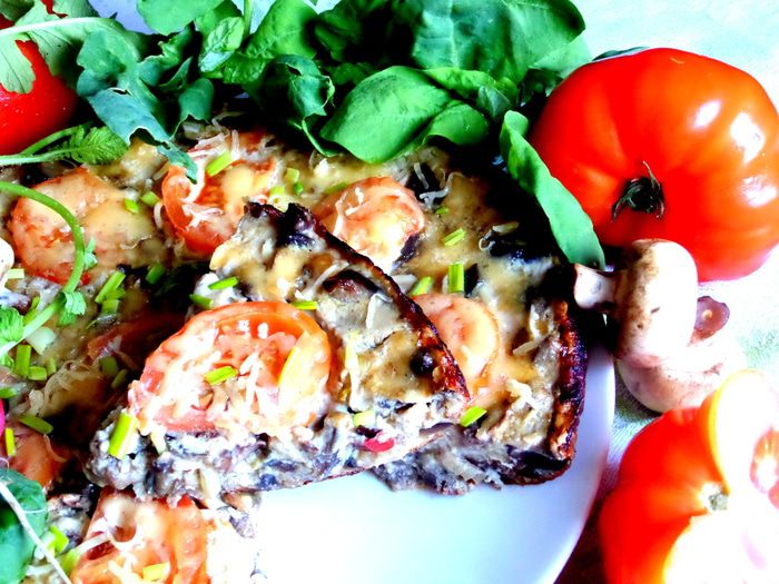 Фриттата из баклажанов с грибами