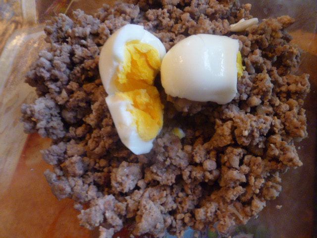 Блинный пирог с мясом 