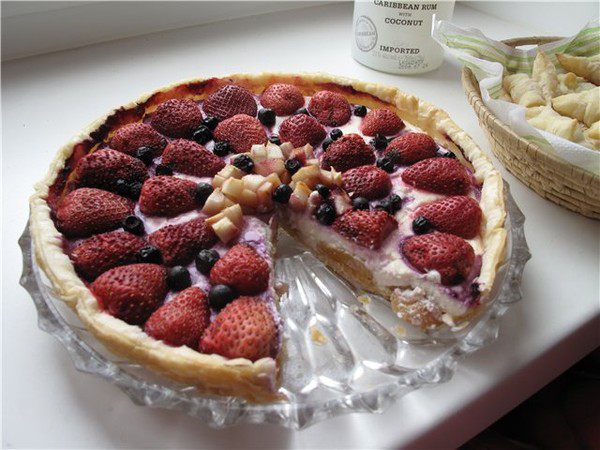 Пирог творожно-ягодный