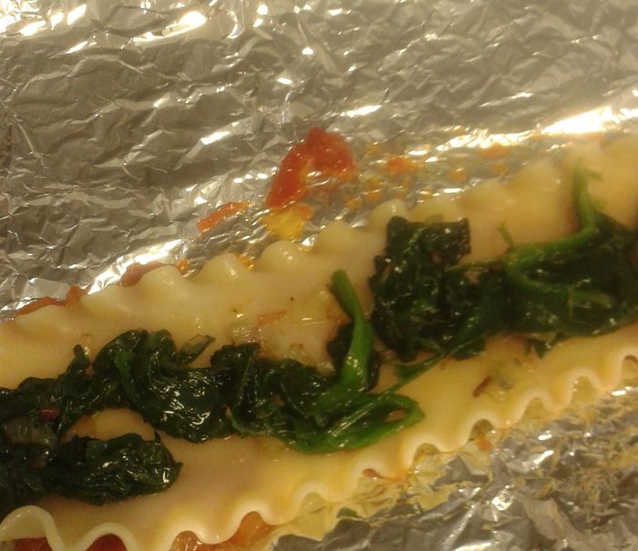 Лазанья с кабачками, шпинатом и сладким перцем