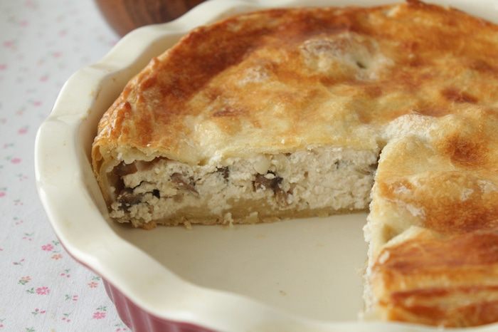 Пирог-суфле с курицей и грибами