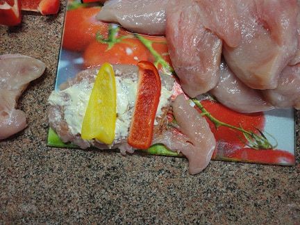 Куриные рулетики со сладким перцем