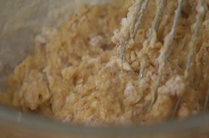 Легкий пирог с яблоком и грушей 