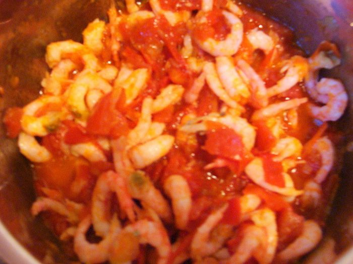 Азу из креветок с тофу и пикантным гарниром