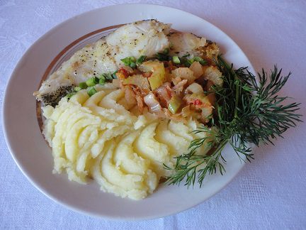 Палтус с сельдереем