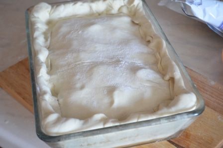 Воскресный пирог с красной рыбой и картофелем