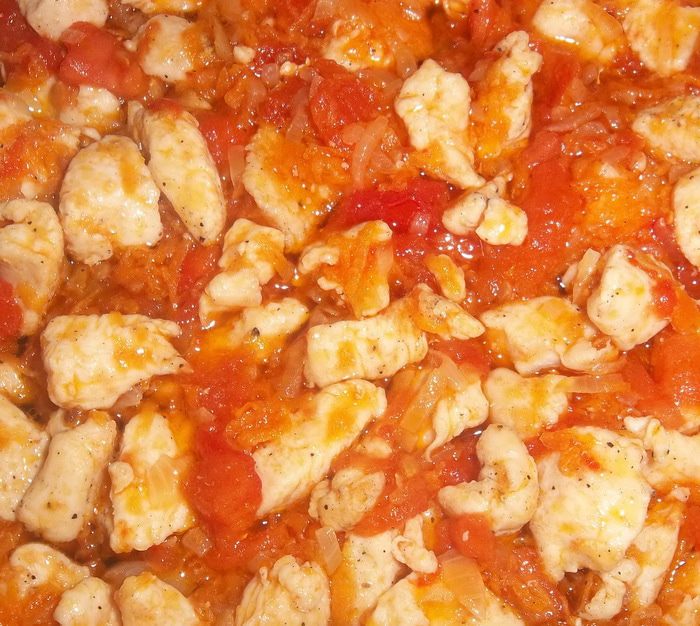 Ризотто с курицей и овощами