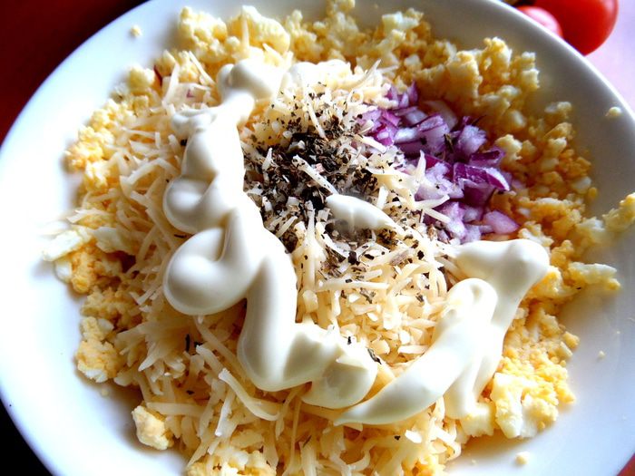 Бутерброды открытые с сырно-яичной начинкой