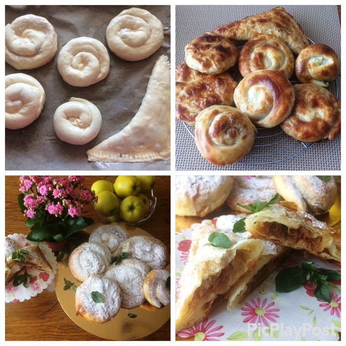 Плацинды с творогом и яблоком