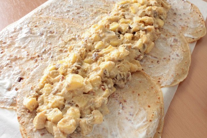 Яблочный штрудель из овсяных блинчиков