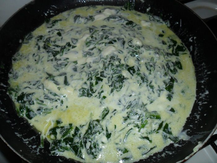 Паста со шпинатом и сыром филадельфия