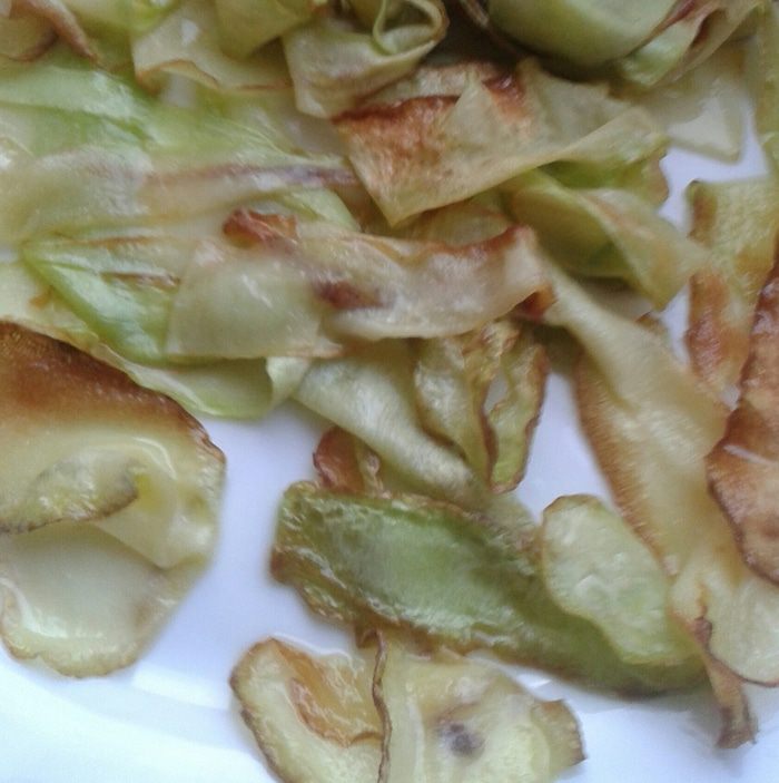 Спагетти с беконом и кабачком