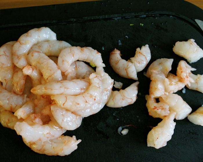 Ньокки с креветками и спаржей