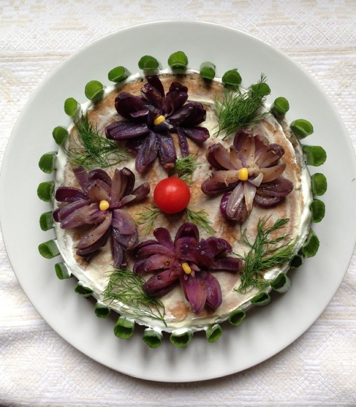 Печеночный торт с яблочным кремом