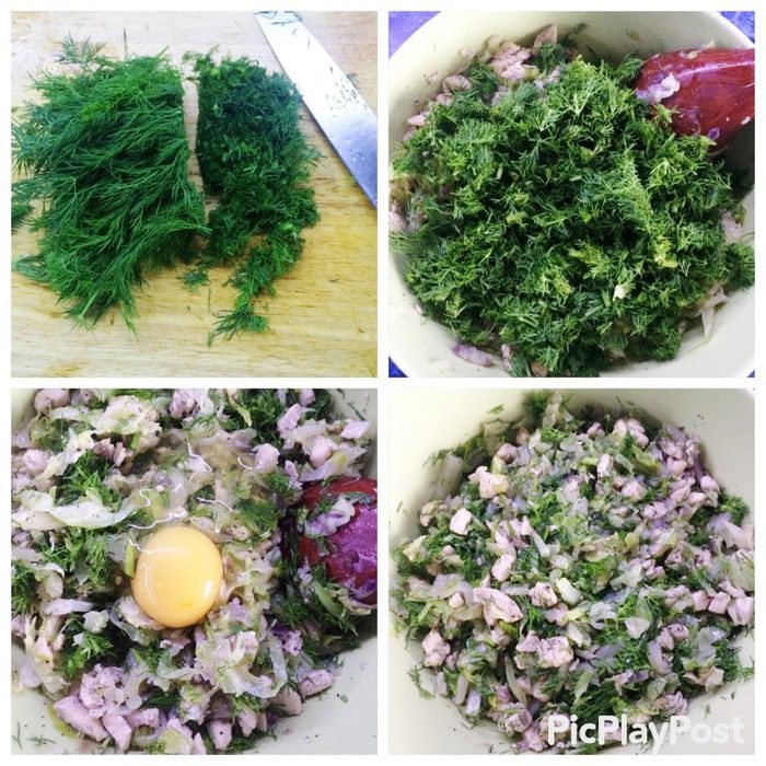 Пирожки из сырного теста с капустой и вишней