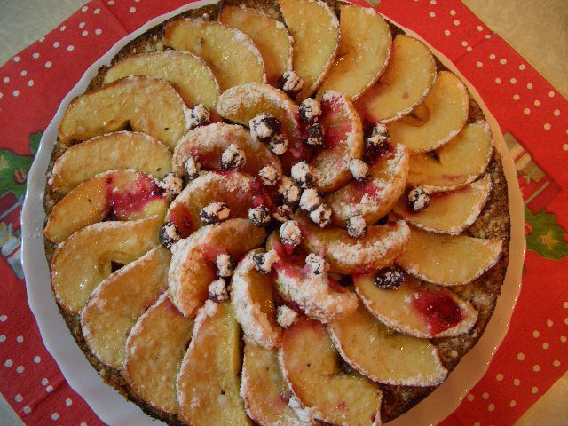 Пирог с яблоками и клюквой