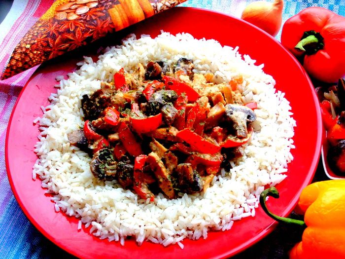 Шампиньоны со сладким перцем быстрого маринования